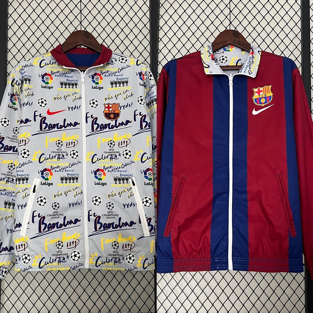Giacca a vento reversibile FC Barcelona