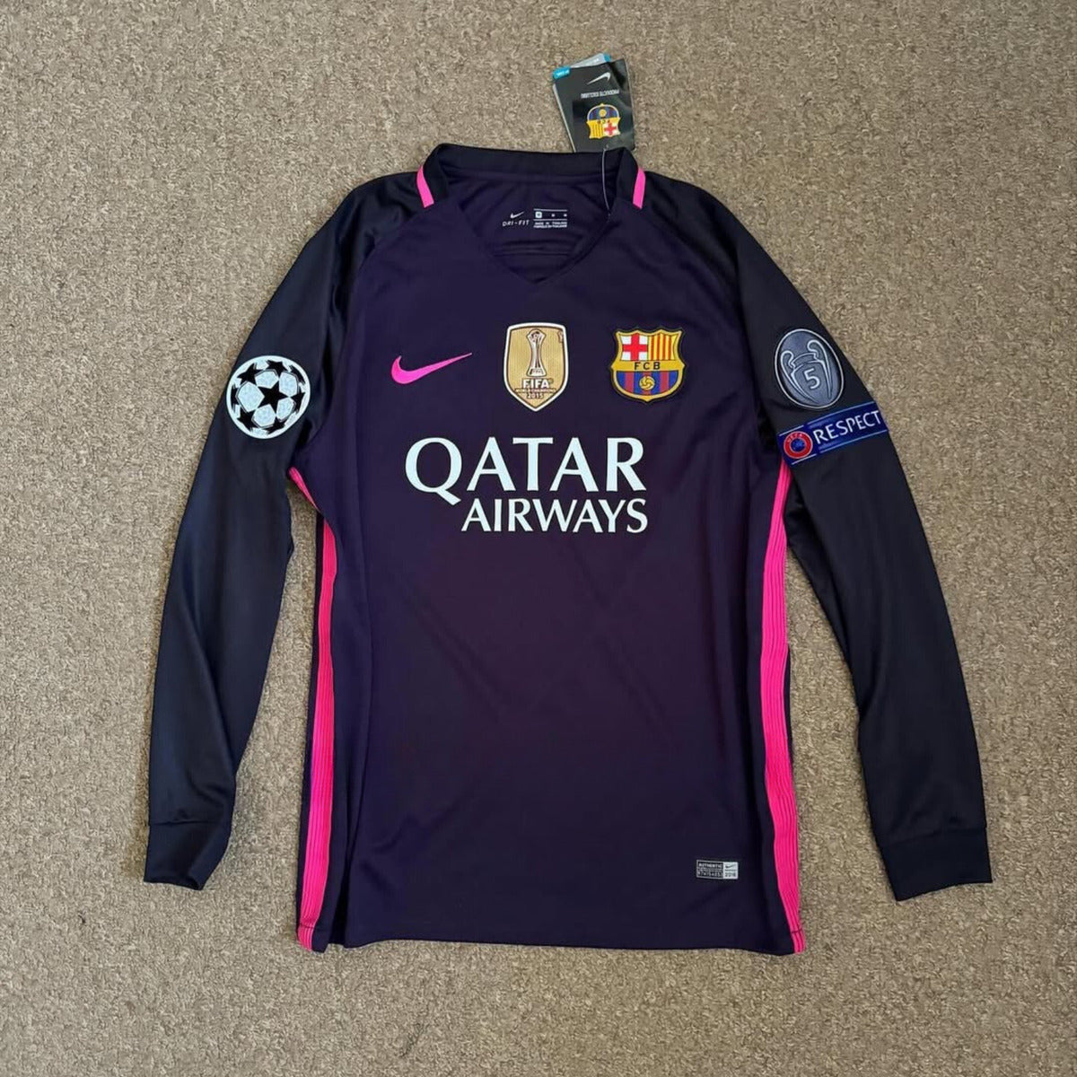 Camiseta Fc Barcelona 16/17 Visitante Manga Larga
