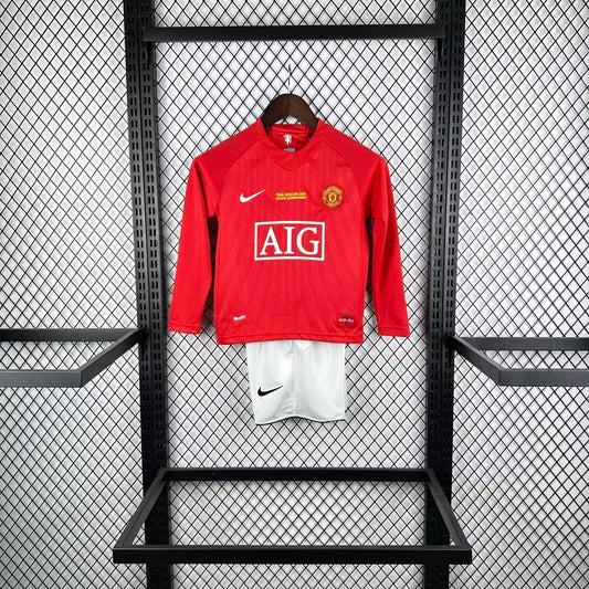 Equipación Manchester United 2008 Talla Niño Manga Larga