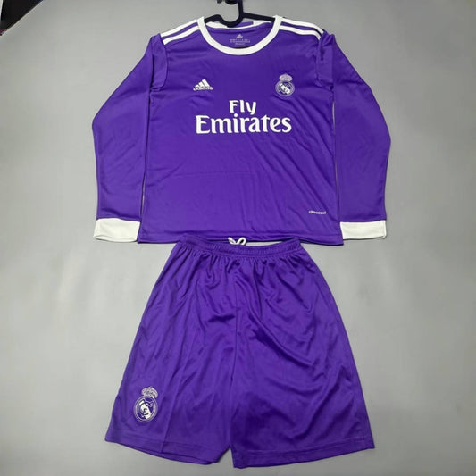 Equipación Real Madrid 2017 Talla Niño Visitante Manga Larga